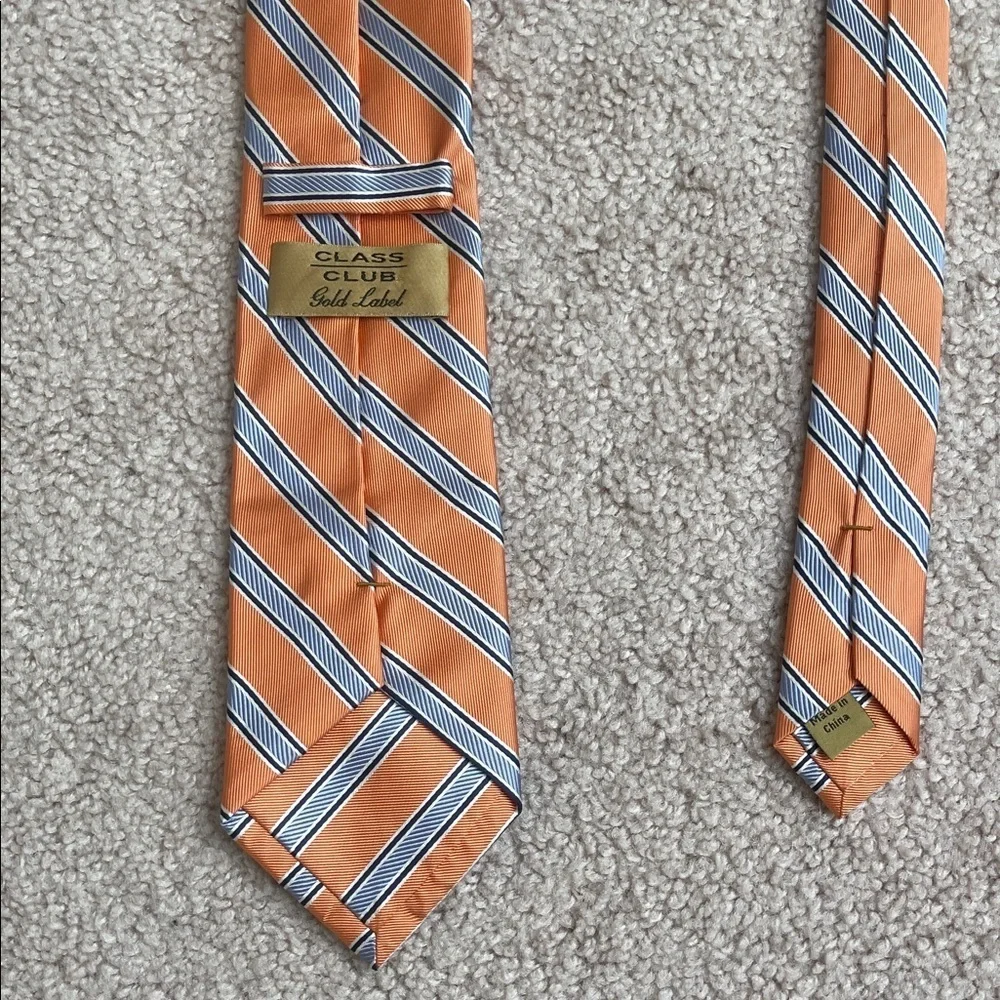 Class Club Gold Label Orange and Blue Striped Tie